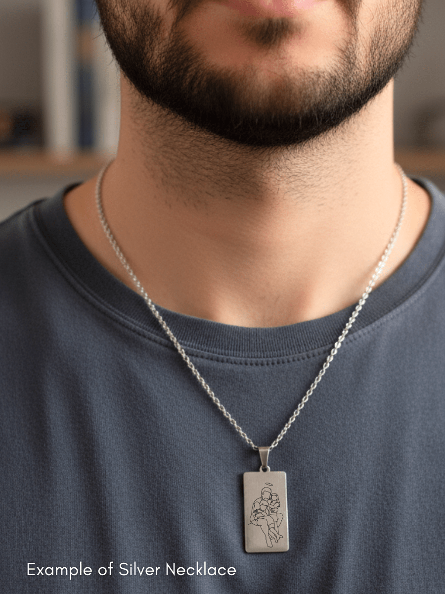 Memorial Custom Engraved Photo Tag Necklace - Soulmate Customs