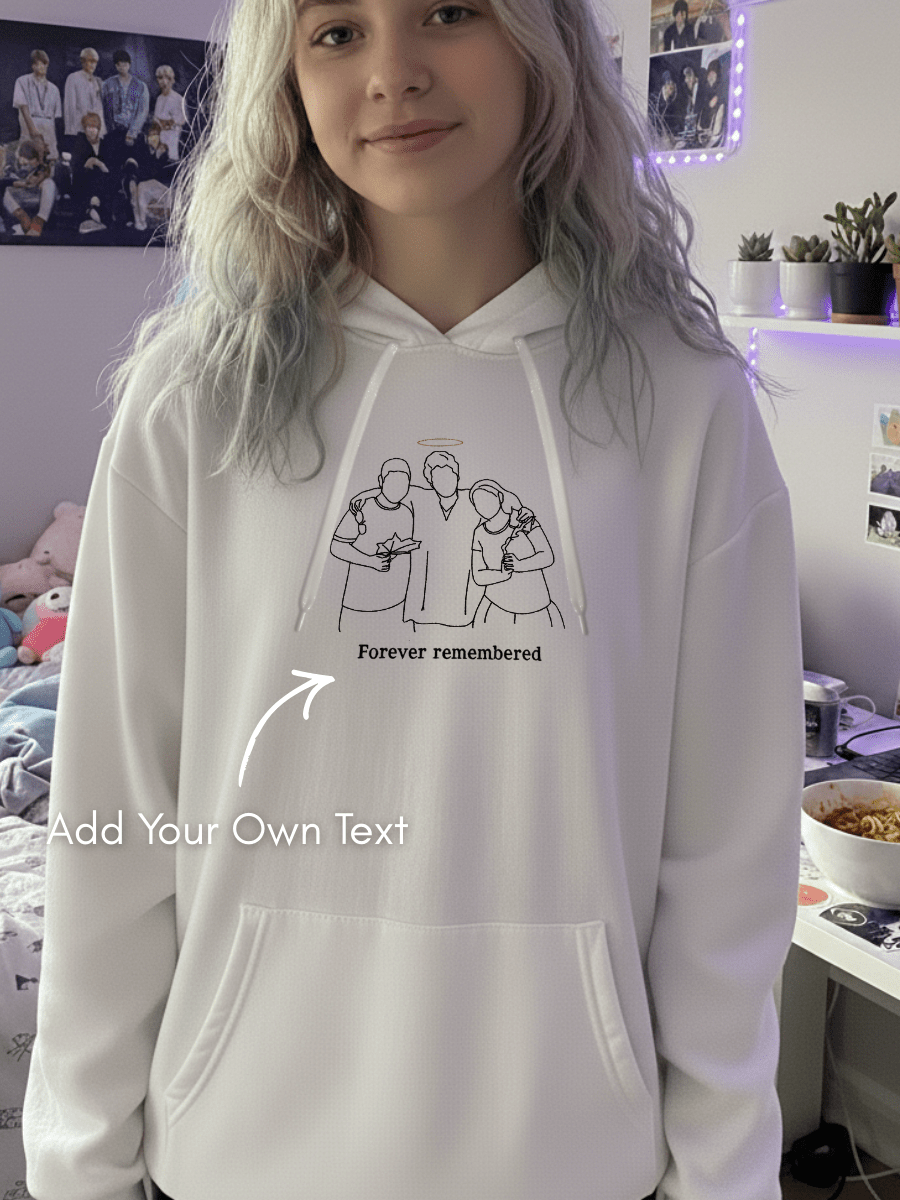 Memorial Custom Embroidered Photo Hoodie - Soulmate Customs