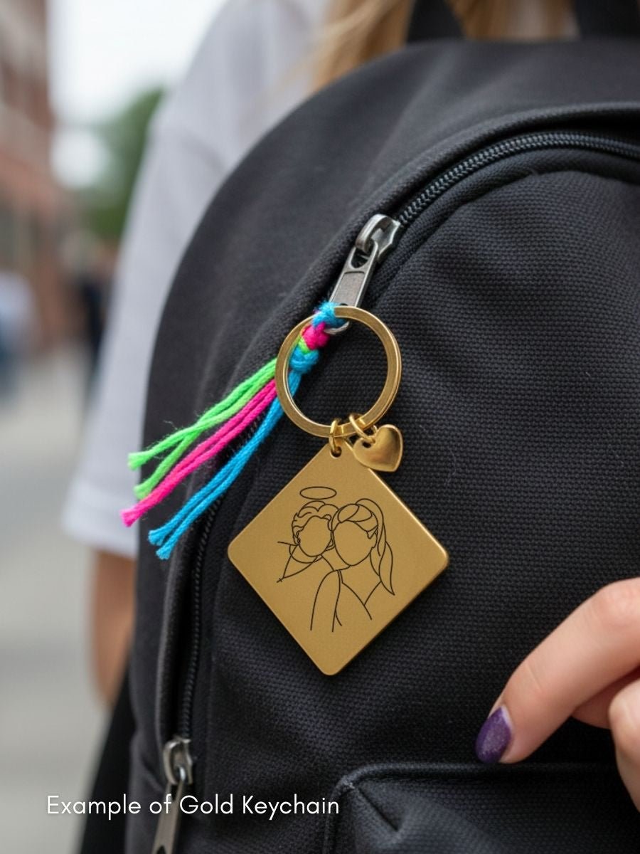 Memorial Custom Engraved Photo Keychain - Soulmate Customs