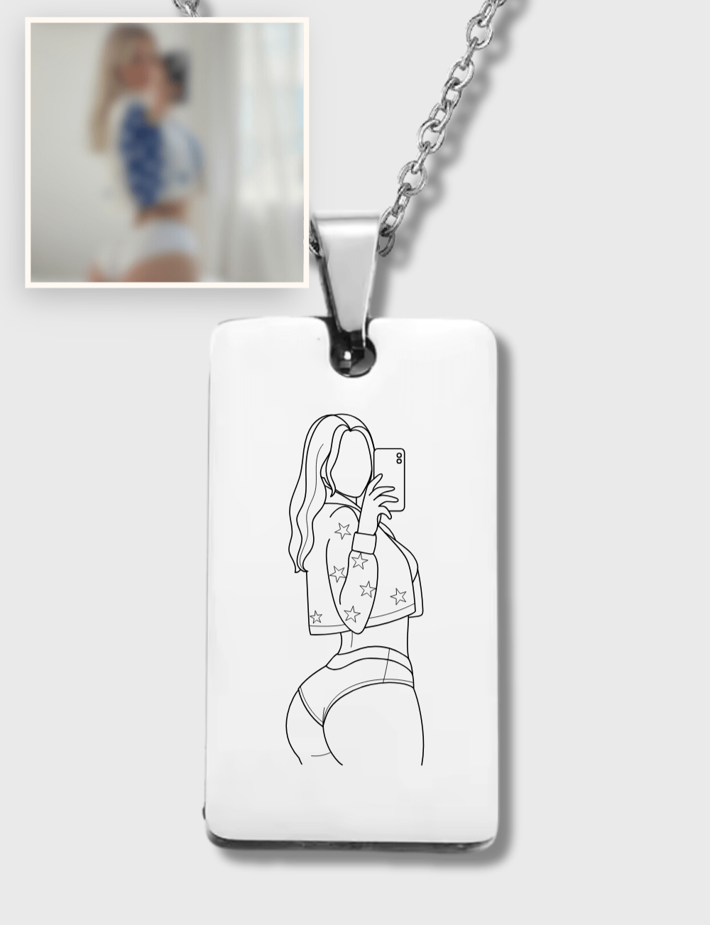 Spicy Photo Custom Tag Necklace - Soulmate Customs