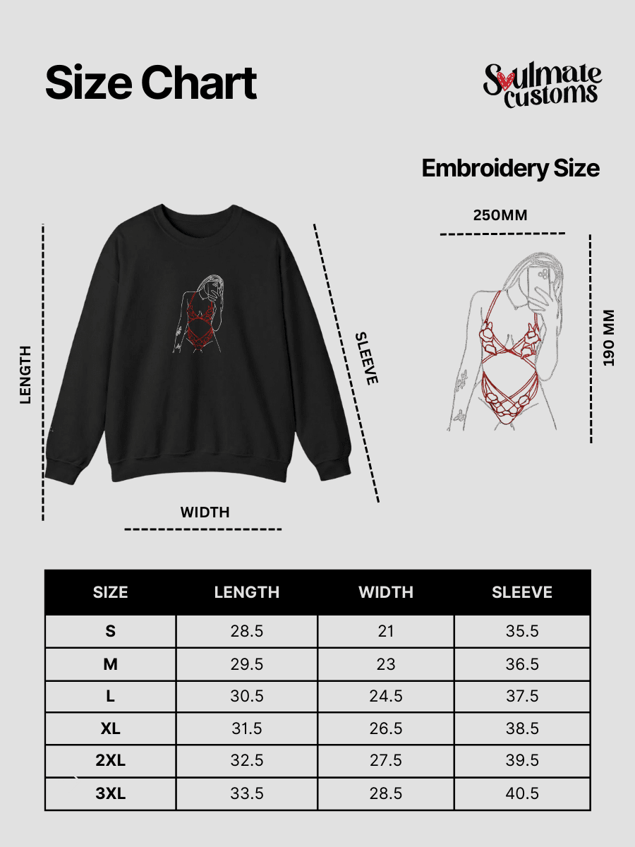Spicy Custom Embroidered Photo Sweatshirt - Soulmate Customs