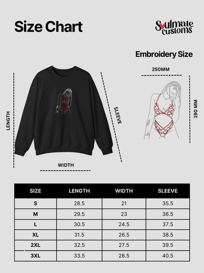 Spicy Custom Embroidered Photo Sweatshirt - Soulmate Customs