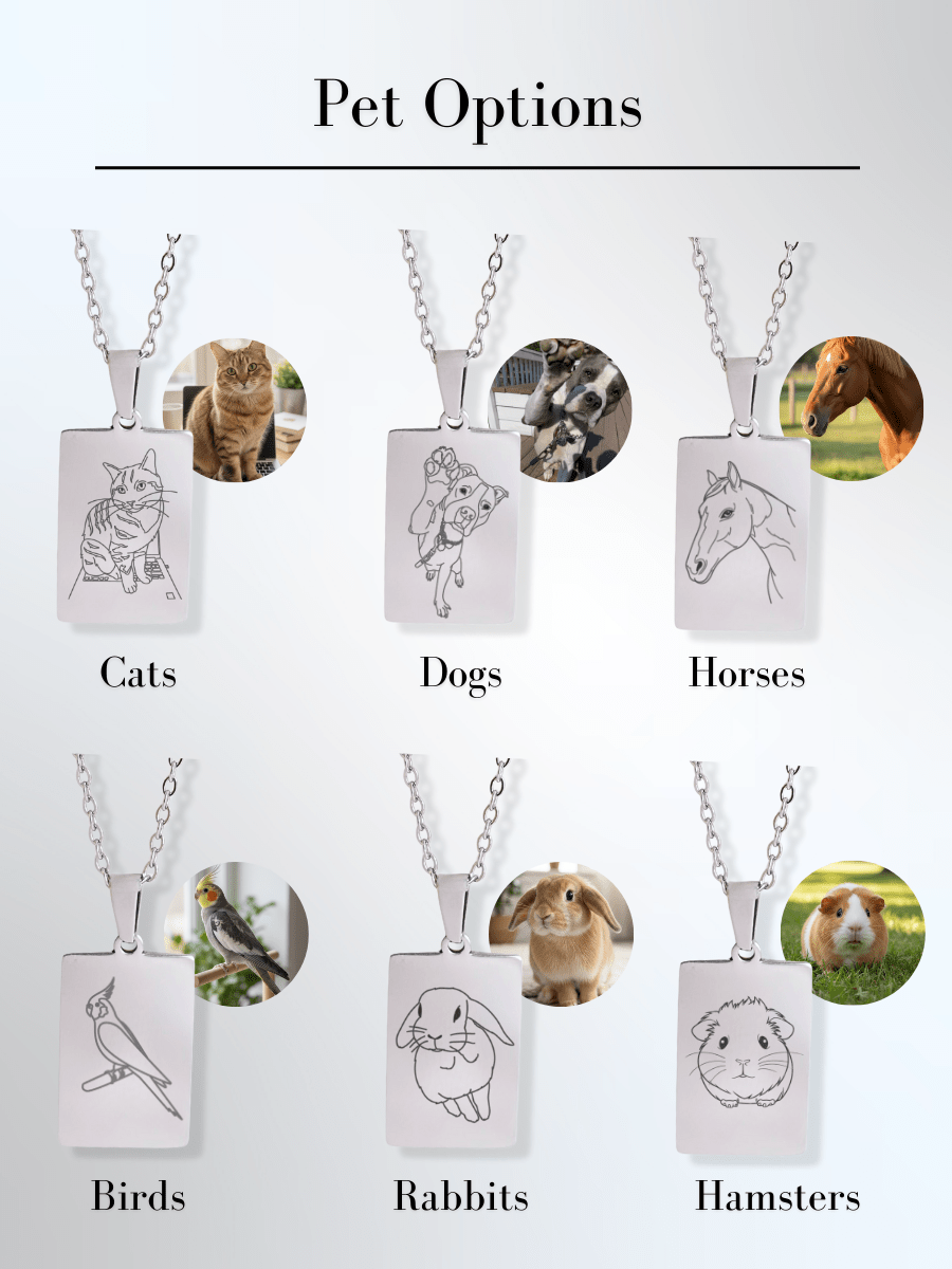 Pet Photo Engraved Tag Necklace - Soulmate Customs