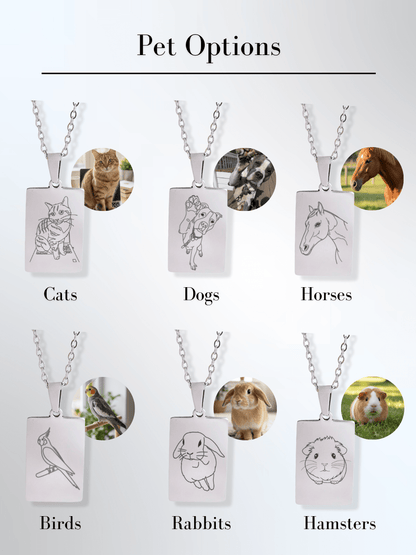 Pet Photo Engraved Tag Necklace - Soulmate Customs