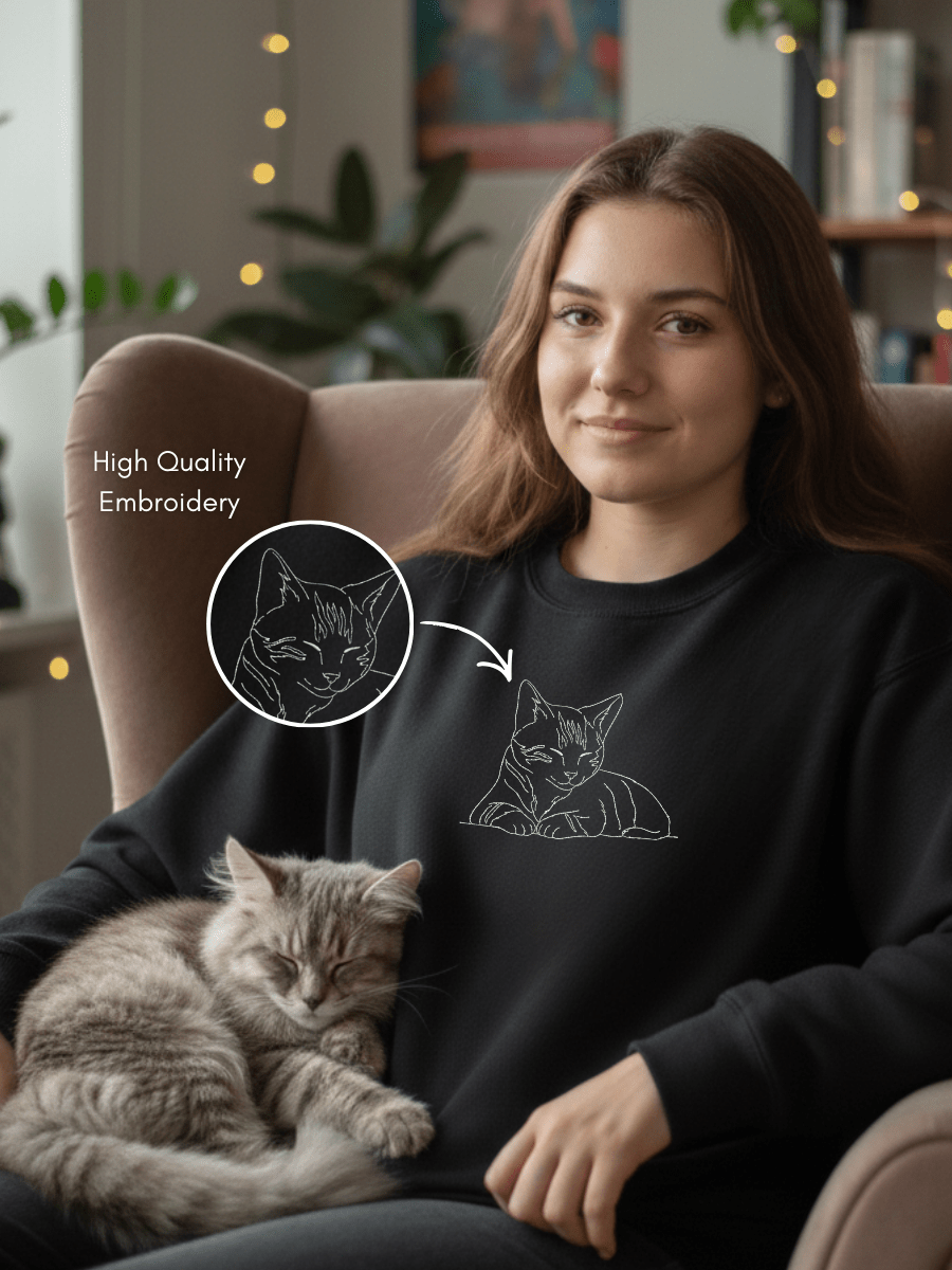 Pet Custom Embroidered Photo Sweatshirt - Soulmate Customs