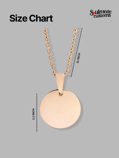 Soulmate Custom Engraved Photo Circle Necklace - Soulmate Customs