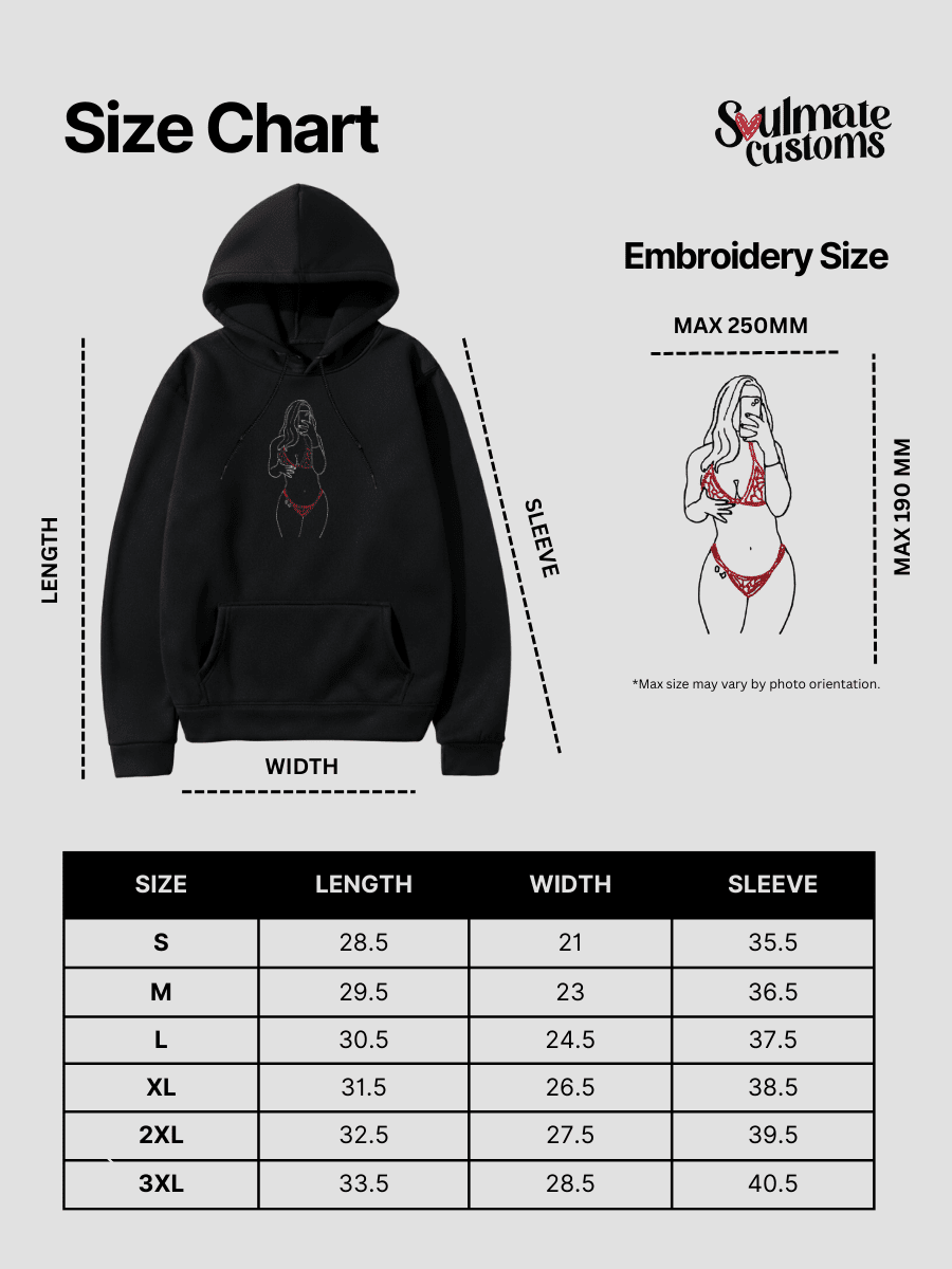 Spicy Custom Embroidered Photo Hoodie - Soulmate Customs