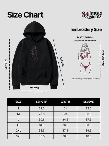 Spicy Custom Embroidered Photo Hoodie - Soulmate Customs
