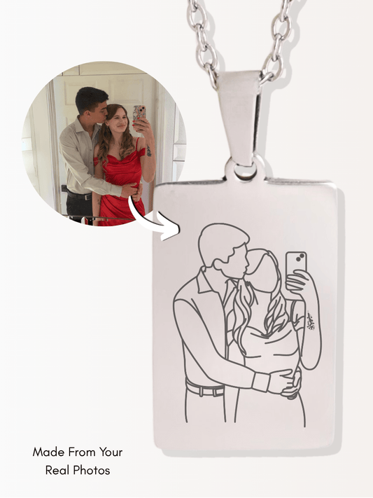 Custom Tag Outline Necklace - Soulmate Customs