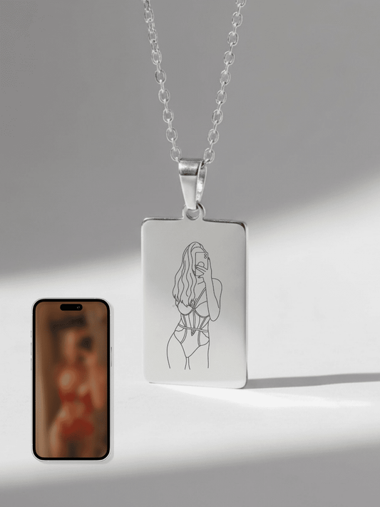 Spicy Custom Engraved Photo Tag Necklace - Soulmate Customs
