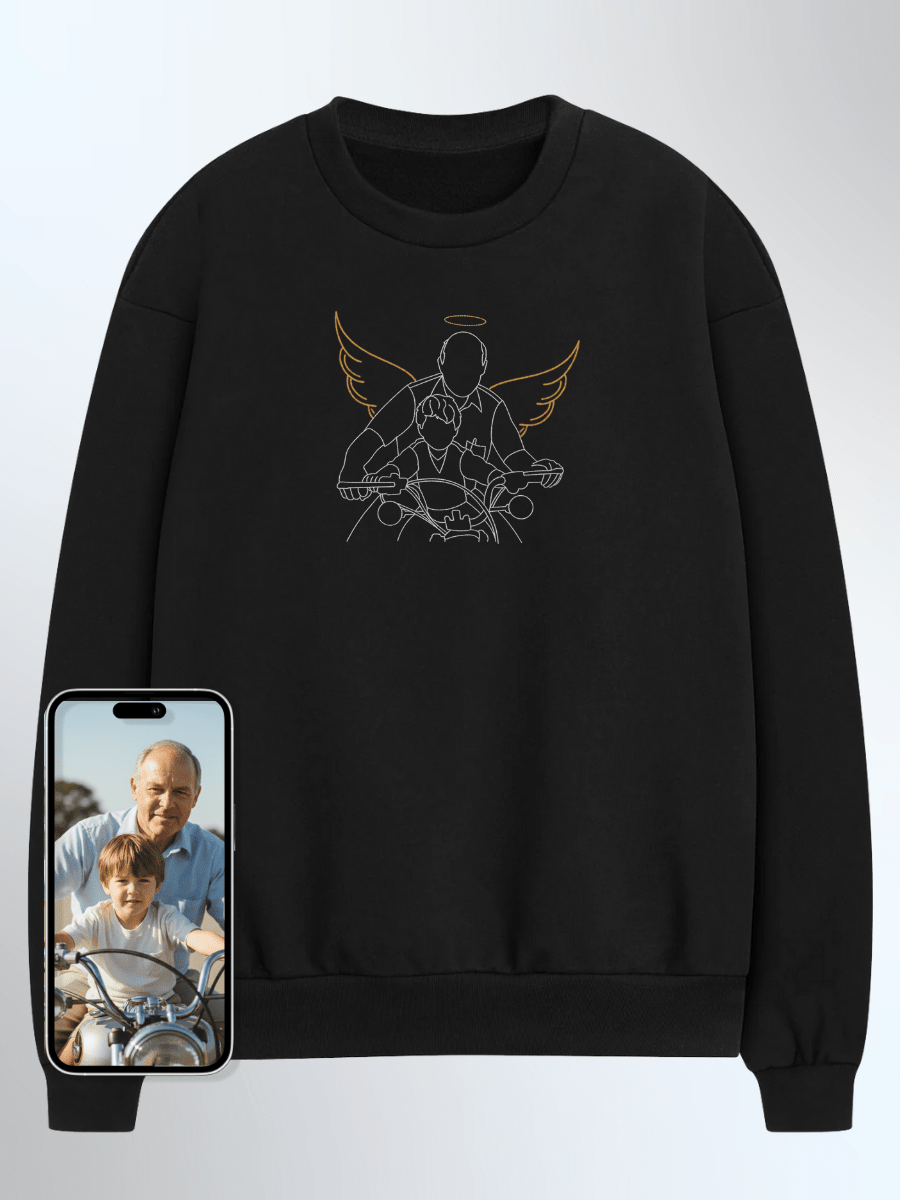 Memorial Custom Embroidered Photo Sweatshirt - Soulmate Customs
