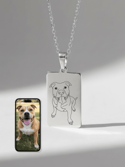Pet Photo Engraved Tag Necklace - Soulmate Customs