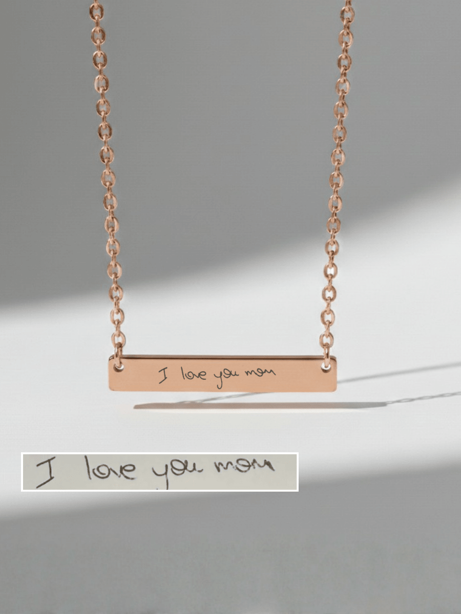 Mom Custom Engraved Text Bar Necklace - Soulmate Customs