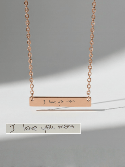 Mom Custom Engraved Text Bar Necklace - Soulmate Customs