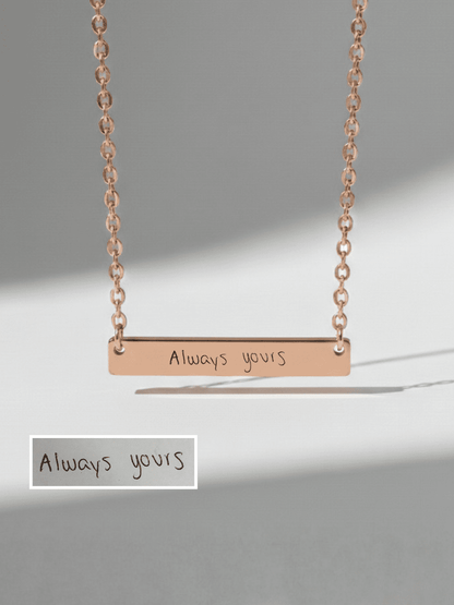 Soulmate Custom Engraved Text Bar Necklace - Soulmate Customs