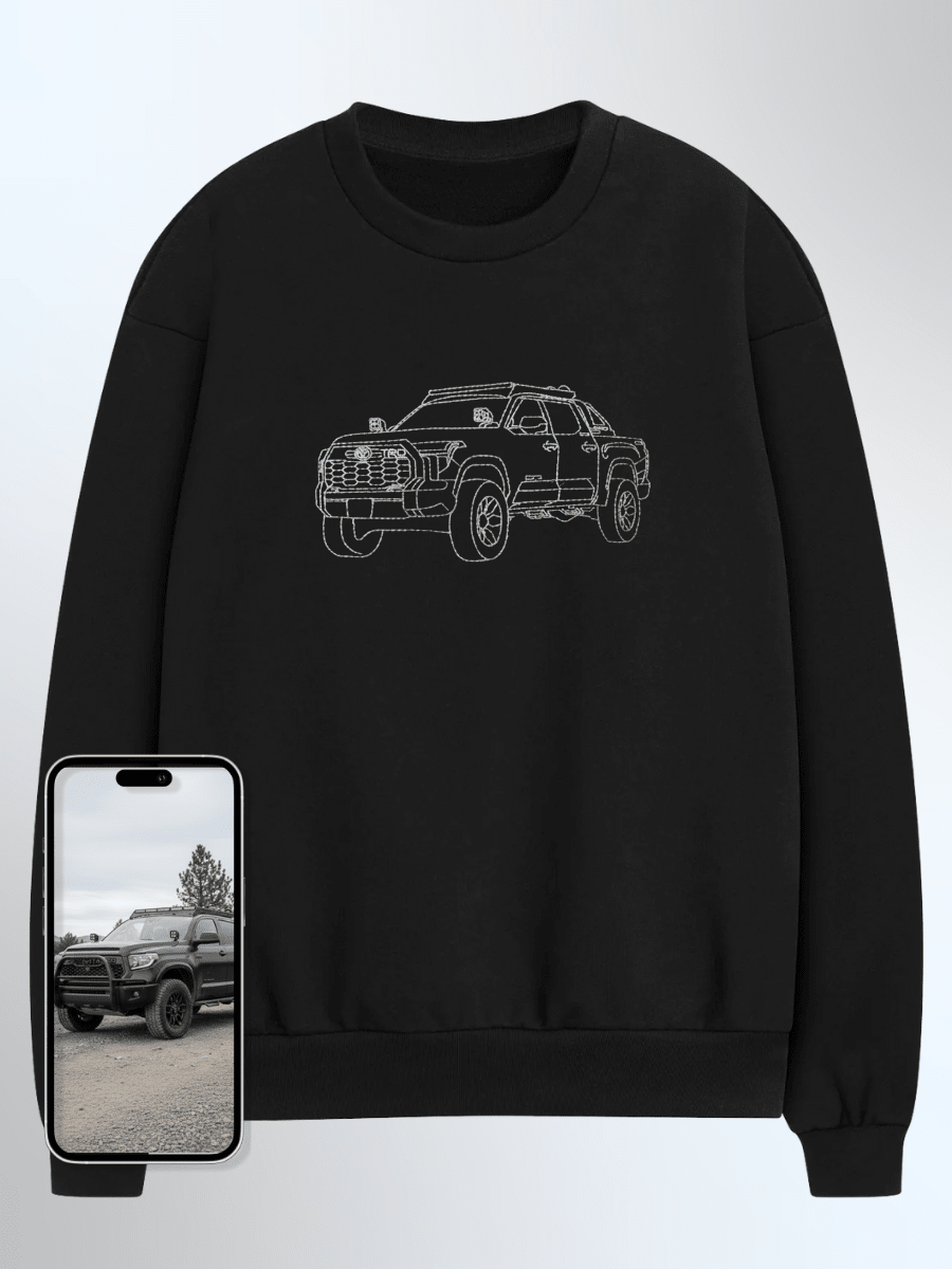 Automobile Custom Embroidered Photo Sweatshirt - Soulmate Customs