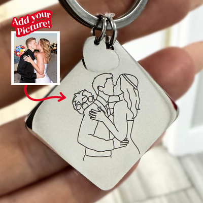 Custom Engraved Father's Day Keychain