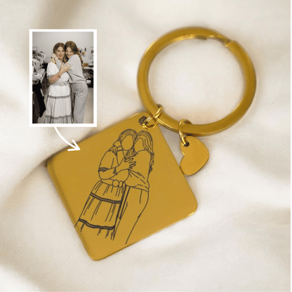 Outlined Mother's Day Square Keychain - Soulmate Customs