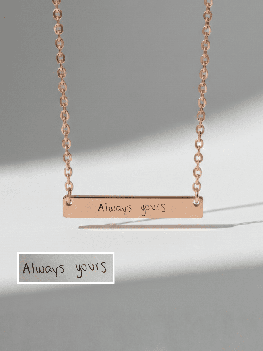 Mom Custom Engraved Text Bar Necklace - Soulmate Customs