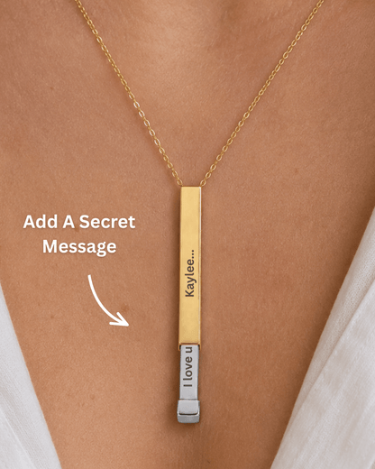 Custom Text Engraved Secret Message Necklace - Soulmate Customs