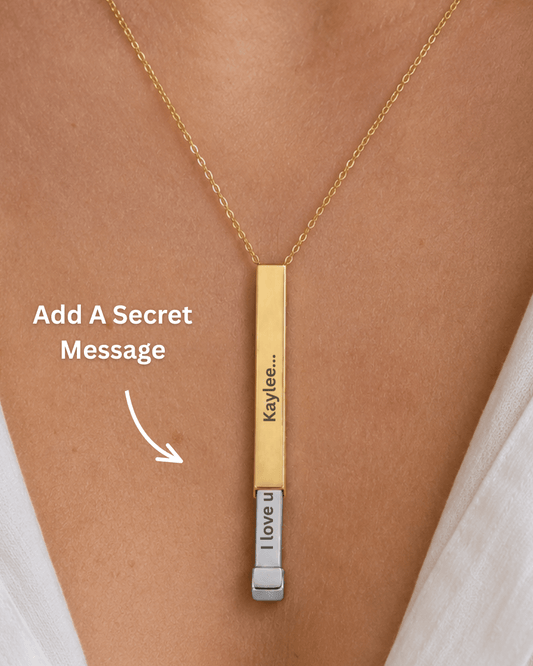 Custom Text Engraved Secret Message Necklace - Soulmate Customs