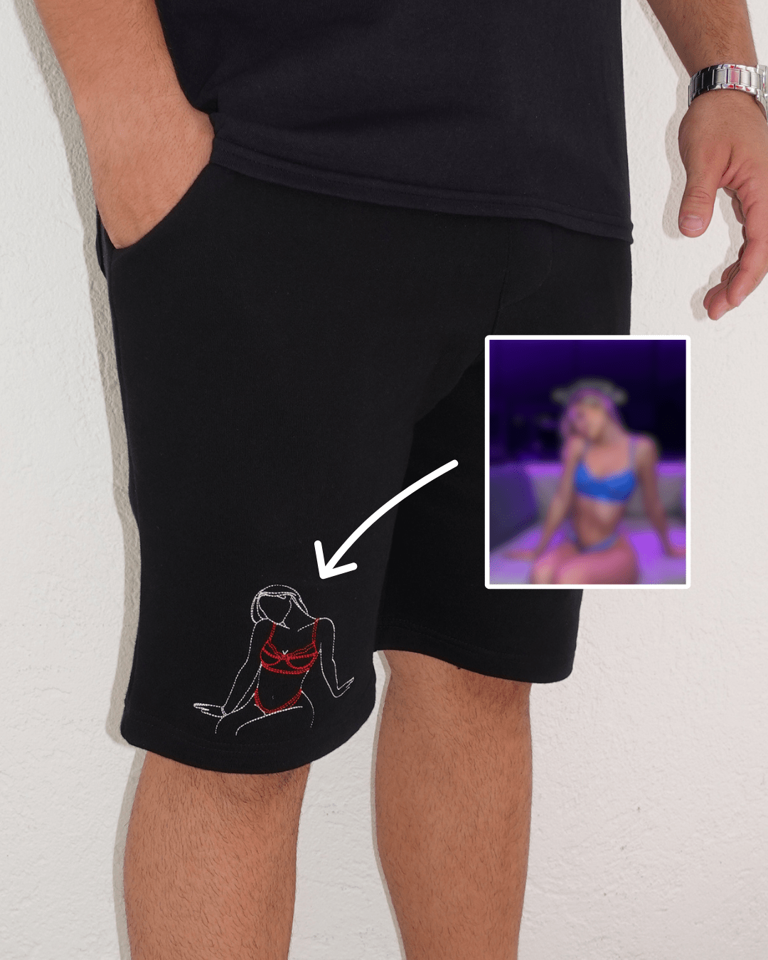 Spicy Photo Outline Men's Shorts - Soulmate Customs