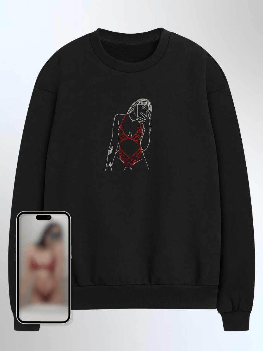 Spicy Custom Embroidered Photo Sweatshirt - Soulmate Customs