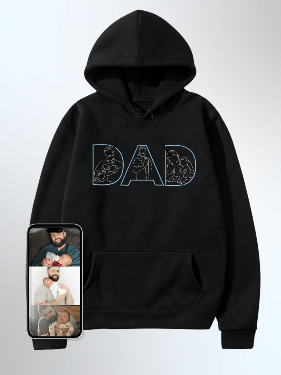 Dad Custom Embroidered Photo Hoodie - Soulmate Customs