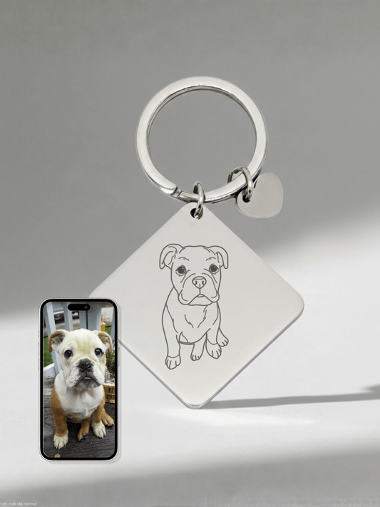 Pet Photo Engraved Keychain - Soulmate Customs