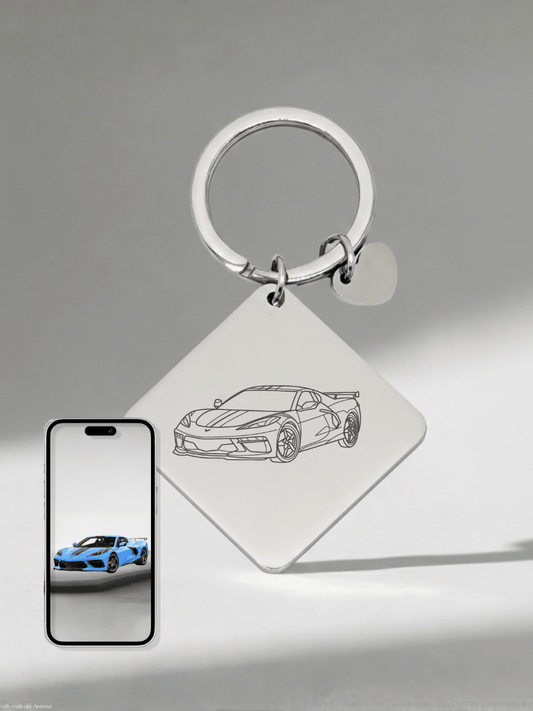 Automobile Custom Engraved Photo Keychain - Soulmate Customs