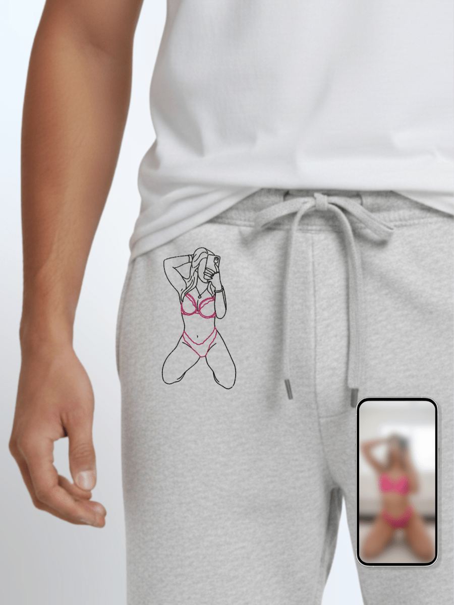 Custom Embroidered Photo Sweatpants - Soulmate Customs