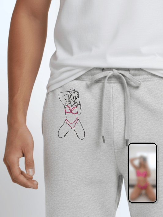 Custom Embroidered Photo Sweatpants - Soulmate Customs