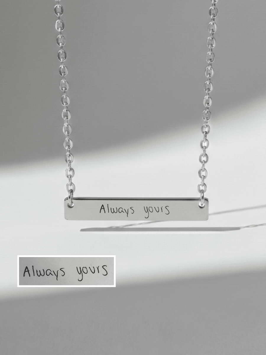 Mom Custom Engraved Text Bar Necklace - Soulmate Customs