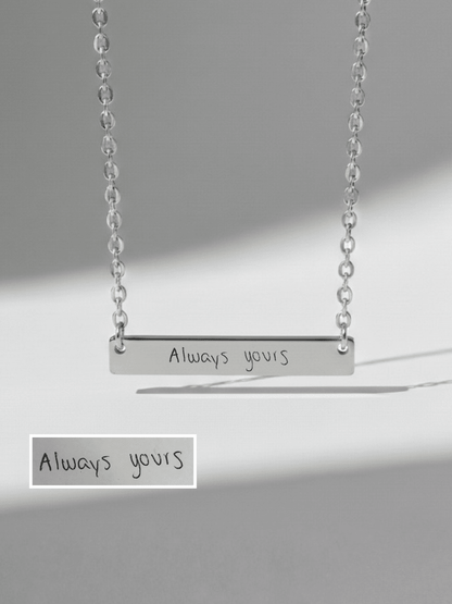 Mom Custom Engraved Text Bar Necklace - Soulmate Customs