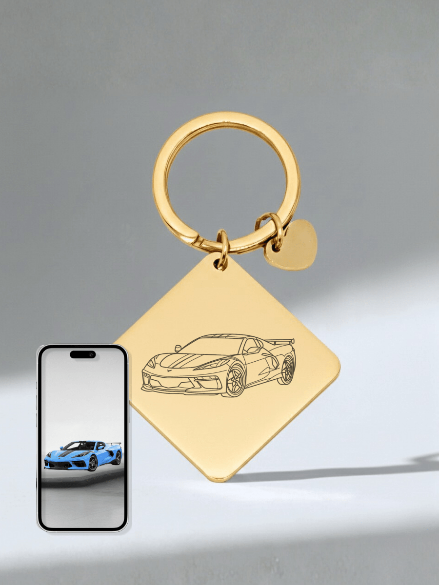 Automobile Custom Engraved Photo Keychain - Soulmate Customs