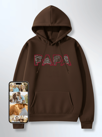 Papa Custom Embroidered Photo Hoodie - Soulmate Customs