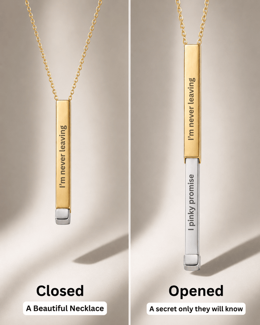 Custom Text Engraved Secret Message Necklace - Soulmate Customs