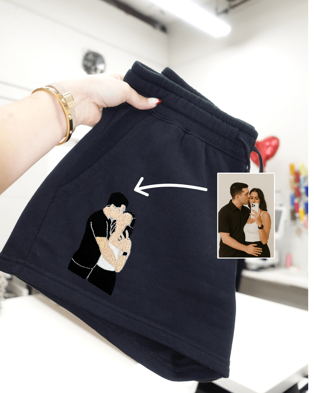 Custom Photo Outline Women's Shorts - Soulmate Customs