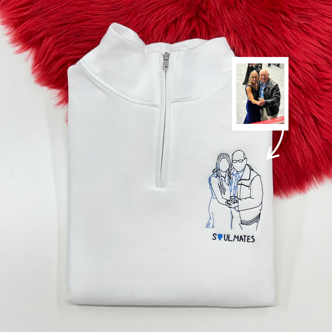 Embroidered Father's Day Quarter-Zip Sweatshirt