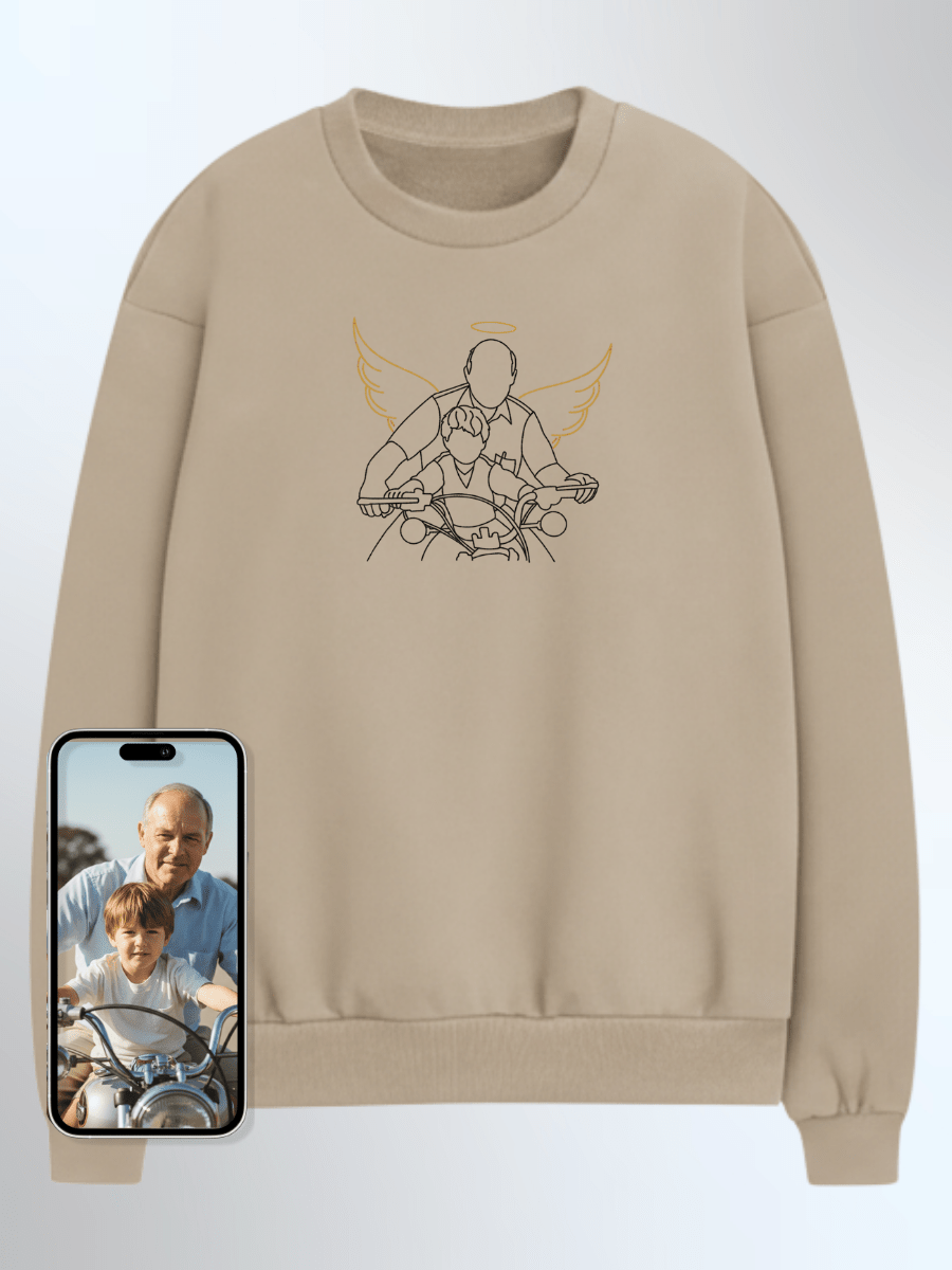 Memorial Custom Embroidered Photo Sweatshirt - Soulmate Customs