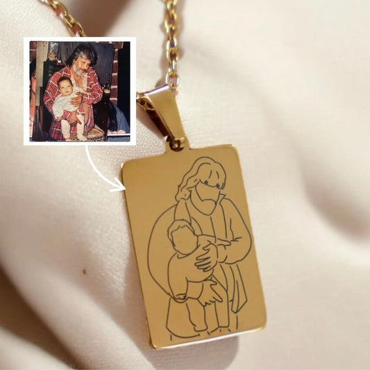 Father's Day Custom Soulmate© Tag Outline Necklace - Soulmate Customs