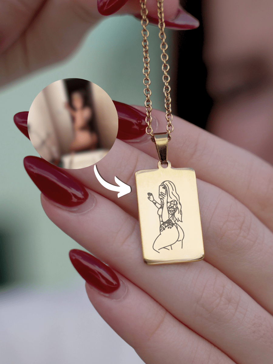 Custom Tag Outline Necklace - Soulmate Customs