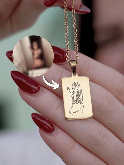 Custom Tag Outline Necklace - Soulmate Customs