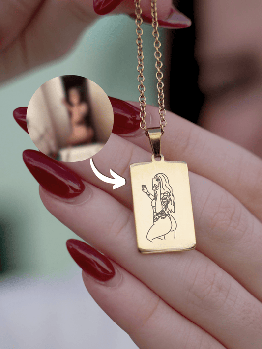 Custom Tag Outline Necklace - Soulmate Customs