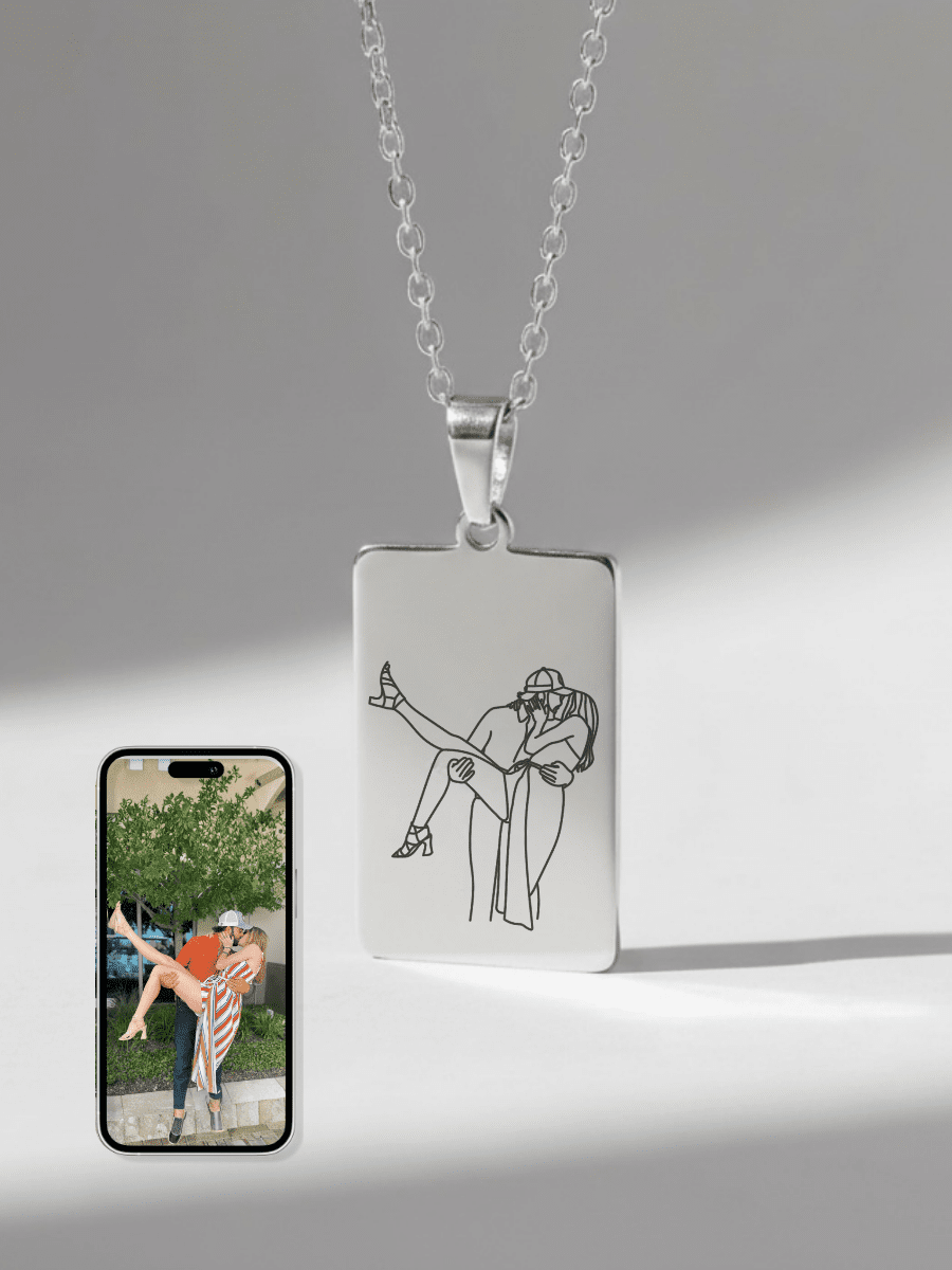 Soulmate Custom Engraved Photo Tag Necklace - Soulmate Customs