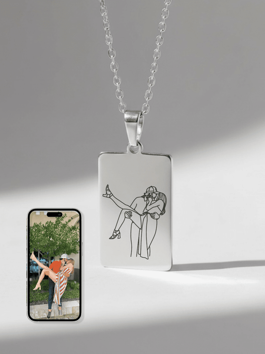 Soulmate Custom Engraved Photo Tag Necklace - Soulmate Customs