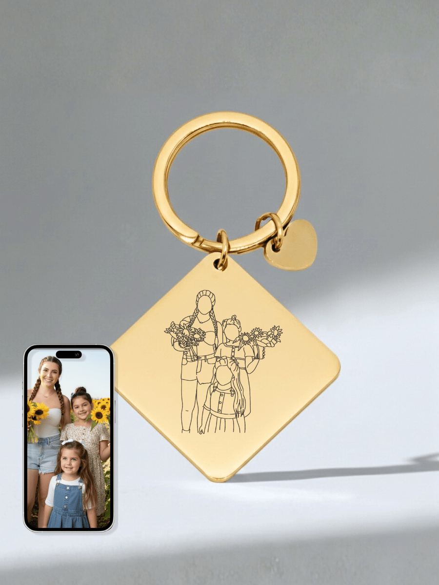 Mom Custom Engraved Photo Keychain - Soulmate Customs