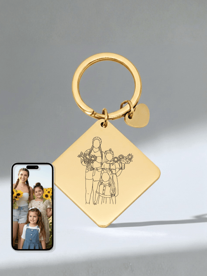 Mom Custom Engraved Photo Keychain - Soulmate Customs