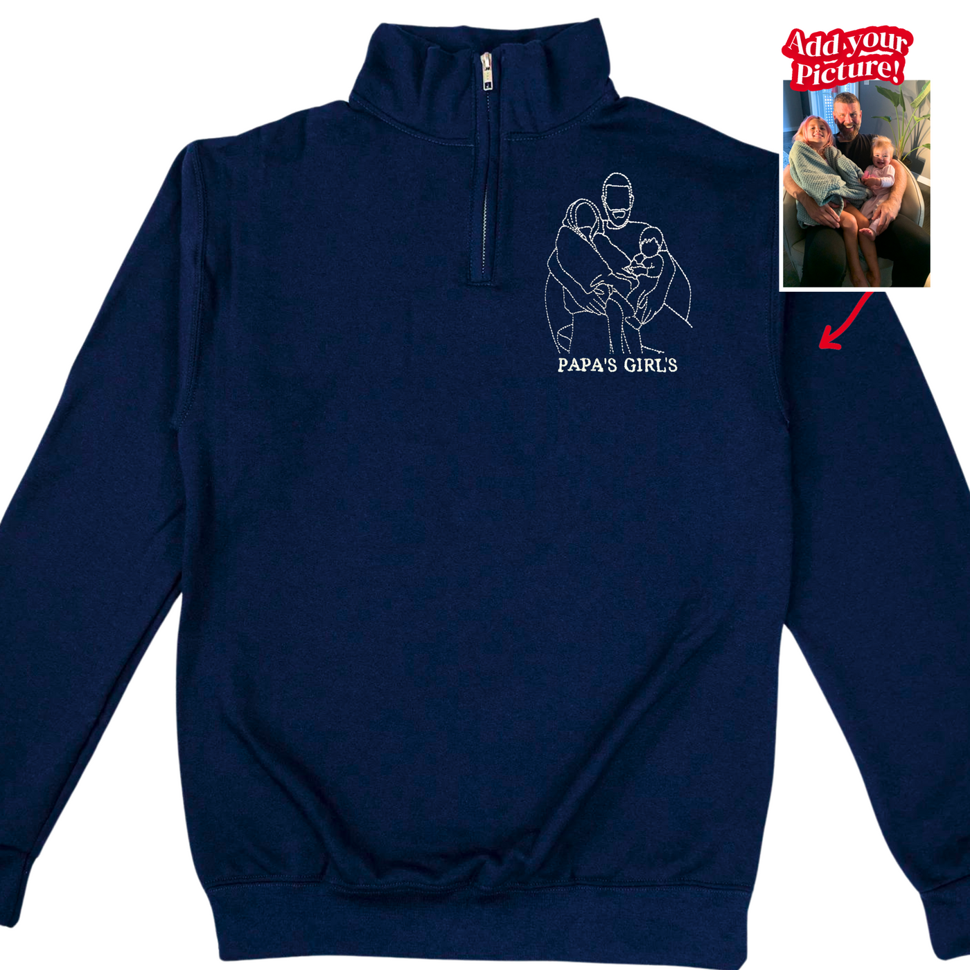 Embroidered Father's Day Quarter-Zip Sweatshirt