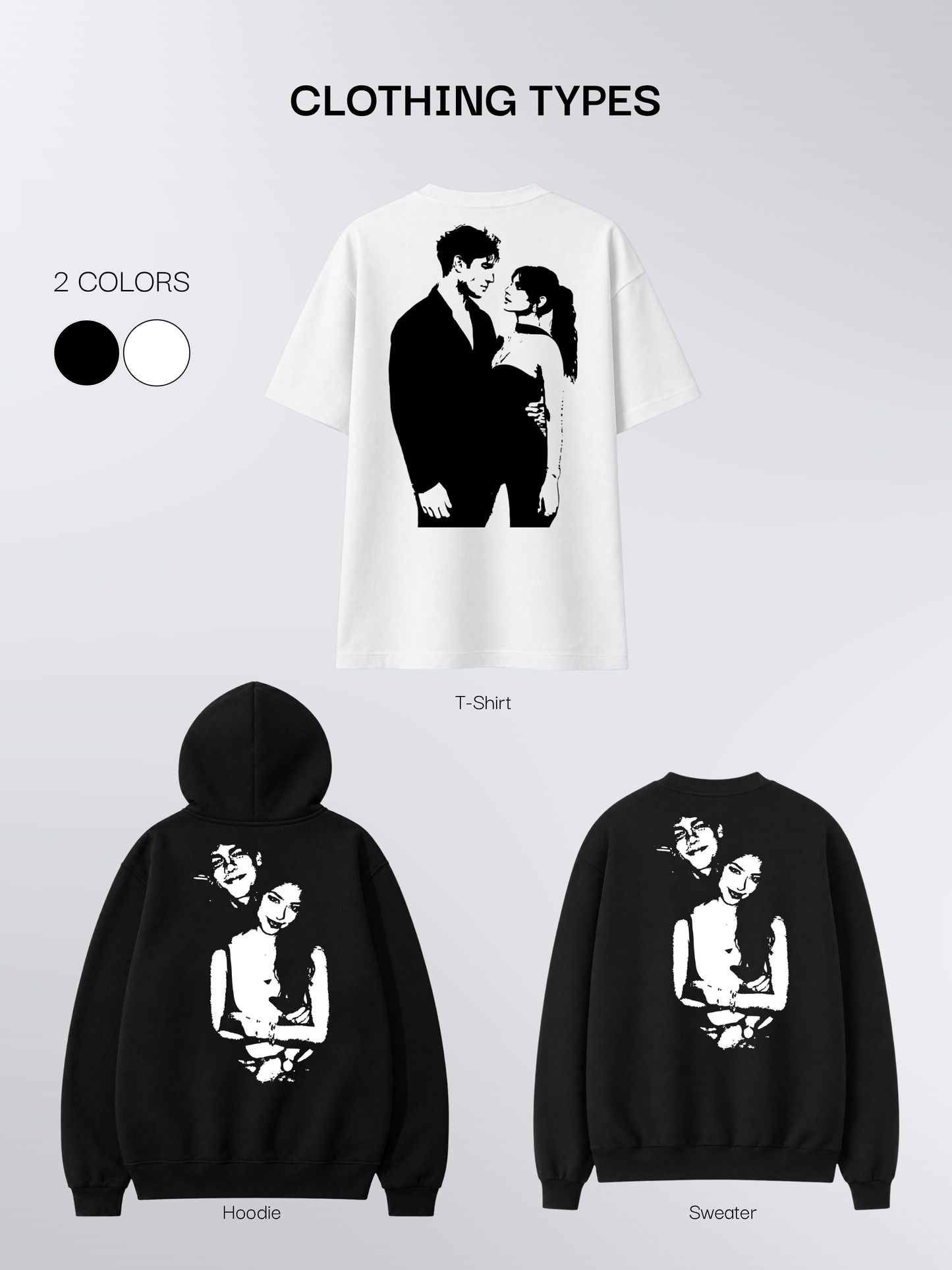Couple Silhouette Custom Photo Shirt